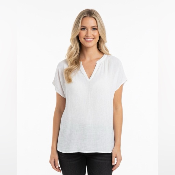Vince Camuto size large white cotton top - Picture 1 of 5